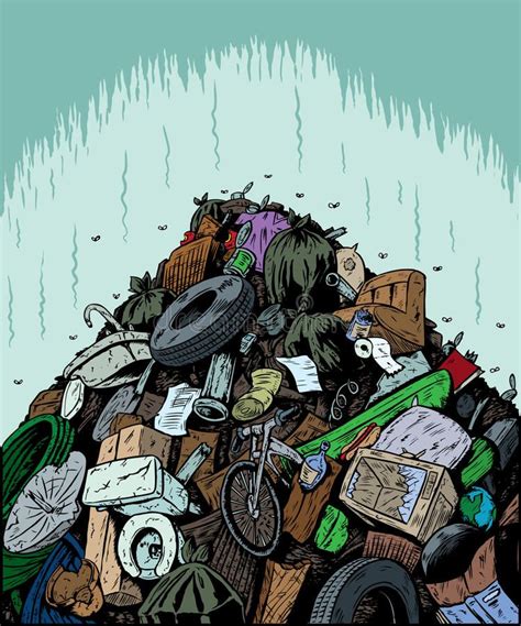 Garbage Dump. Cartoon of a smelly garbage dump , #Aff, #Cartoon, #Dump, #Garbage, #dump, # ...