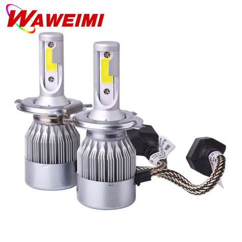 2 Pcs C6 LED Headlight Bulbs H4 H7 H11 Car C6 Headlamp Light HB3/9005 6000K 72W 8000LM External ...