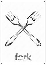 Fork Coloring Page sketch template
