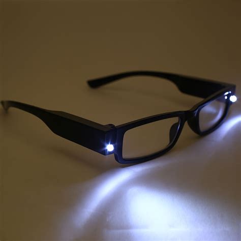 Unisex Rimmed Reading Glasses Eyeglasses Spectacal With LED Light for older