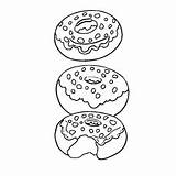 Sprinkle Donut Coloring Page Pages sketch template