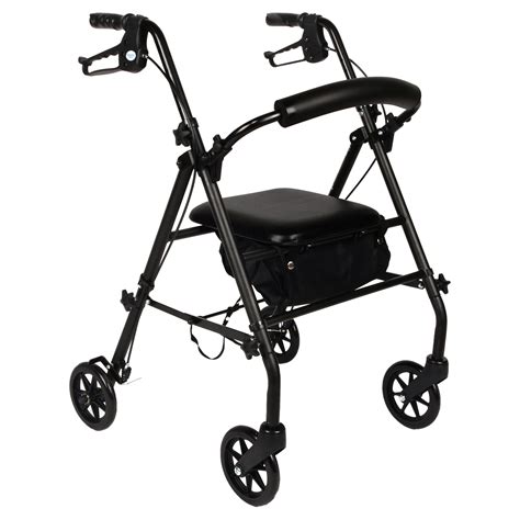 Equate Rolling Walker For Seniors, Rollator Walker with Seat and Wheels, Black - Walmart.com