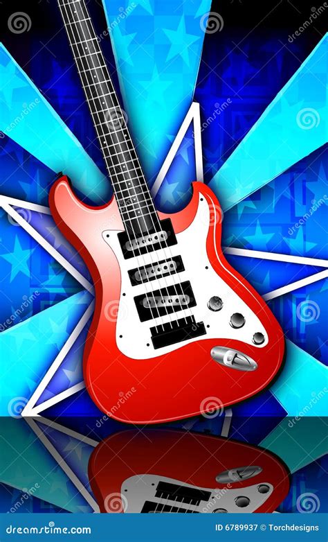 Star Birst Red Rock Guitar Illustration Royalty Free Stock Photography ...