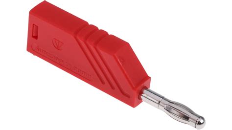 934100101- | Hirschmann Test & Measurement Red Male Banana Plug, 4 mm Connector, Screw ...