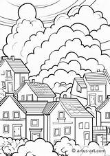 Cloudy Day Coloring Pages sketch template