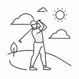 Golfer Coloring Pages 47463594 Vector Art At Vecteezy sketch template