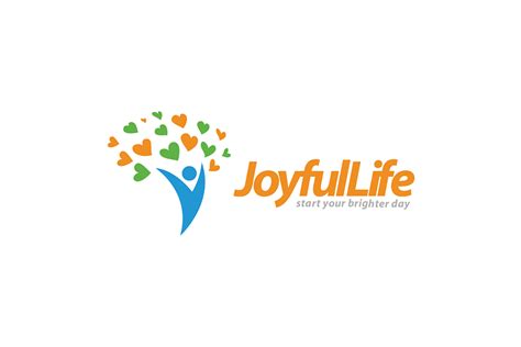 Joyful Life - Wellness Logo | Creative Logo Templates ~ Creative Market