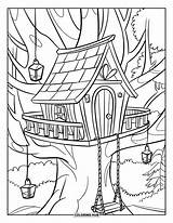 120  Treehouse Coloring Pages For Kids & Adults Free Printable PDFs sketch template