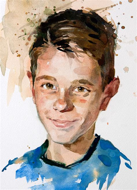 Painting a portrait in watercolour