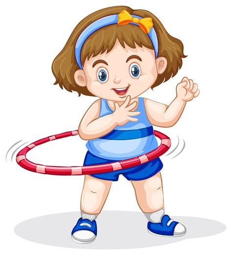 A girl playing hoola Hoop 594720 Vector Art at Vecteezy