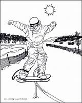 Winter Snowboarding Pages Coloring sketch template