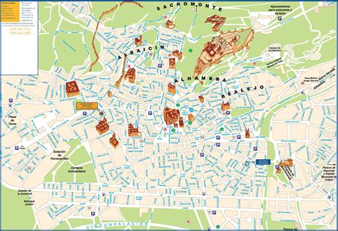 Stadtplan von Granada Stadt | Detaillierte gedruckte Karten von Granada ...