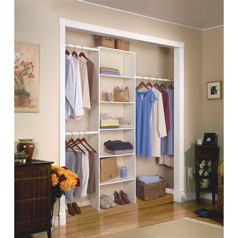 Vertical Closet Organizer Clothes Storage Shelf System Wood Shelves 24 ...