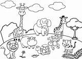 Cute Cartoon Animal Set zoo coloring And Drawing page sketch template