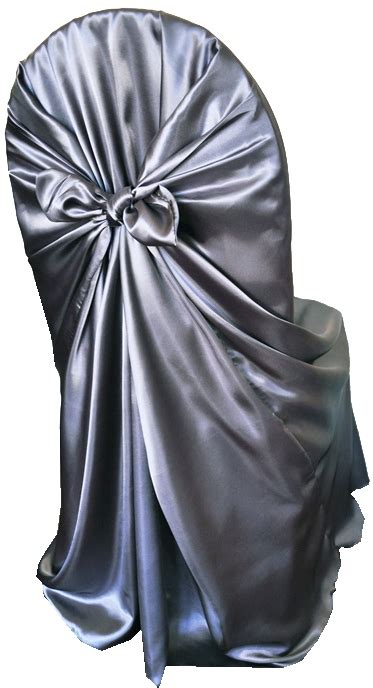 Rental Chair Covers Satin Universal Self Tie Pewter - A Particular Event Rental