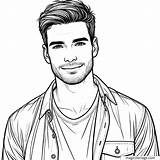 Coloriage Portrait Homme Moderne sketch template