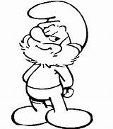 Grouchy Smurf Coloring Page sketch template