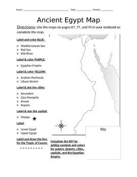 Blank Ancient Egypt Map by KasieMarie Petrella | TPT