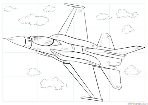 How to draw a fighter jet step by step. Drawing tutorials for kids and ...