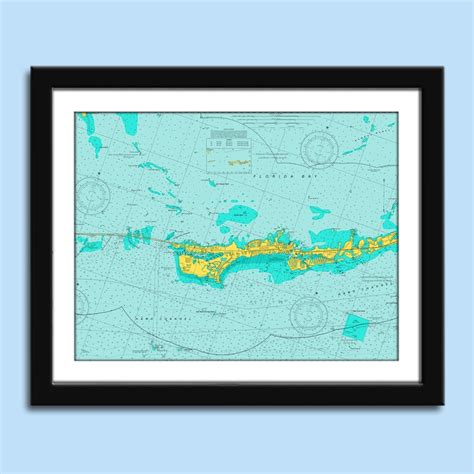 Marathon FL Marathon FL Key Florida Keys Nautical Chart Decor - Etsy