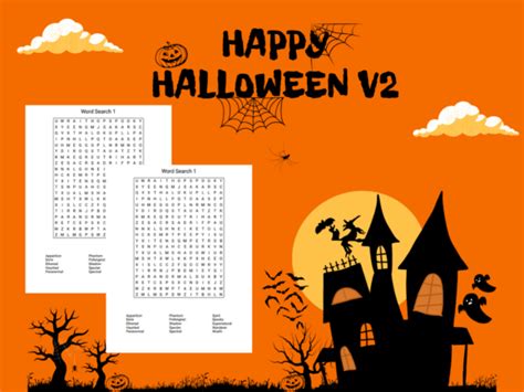 2 Word Search Halloween Word Search Designs & Graphics