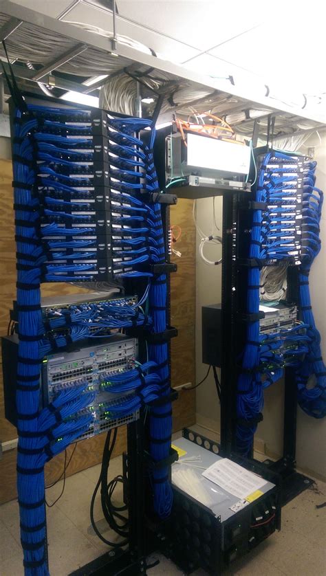 Running a Cisco switch cabinet into patch panels. Servers between the switch racks. | Cisco ...