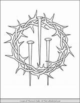 Lent Coloring Page Crown Of Thorns Nails  TheCatholicKidcom sketch template