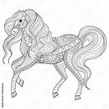 Hand Drawn Zentangle Horse For Adult coloring Page Art Therapy Stock  sketch template