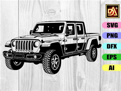 Jeep Gladiator Outline Svg