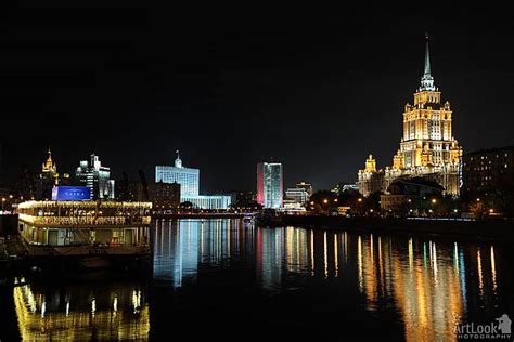 Splendid Nightscape of Moscow City at Moskva River - ArtLook Photography