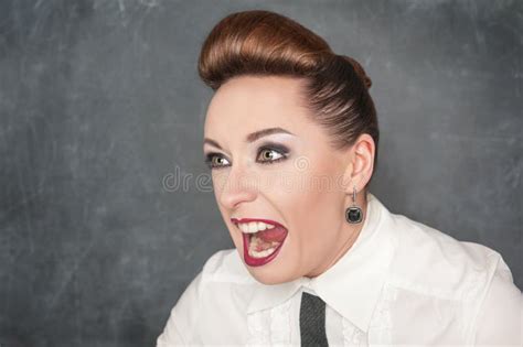 Angry screaming woman stock image. Image of funny, hypertrophied - 37909651