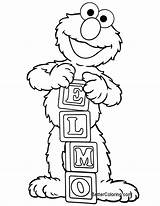 Elmo Coloring Pages And His Name  Free Printable sketch template
