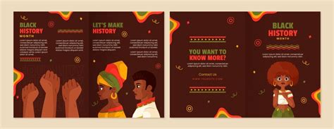 Free Vector | Flat black history month brochure template