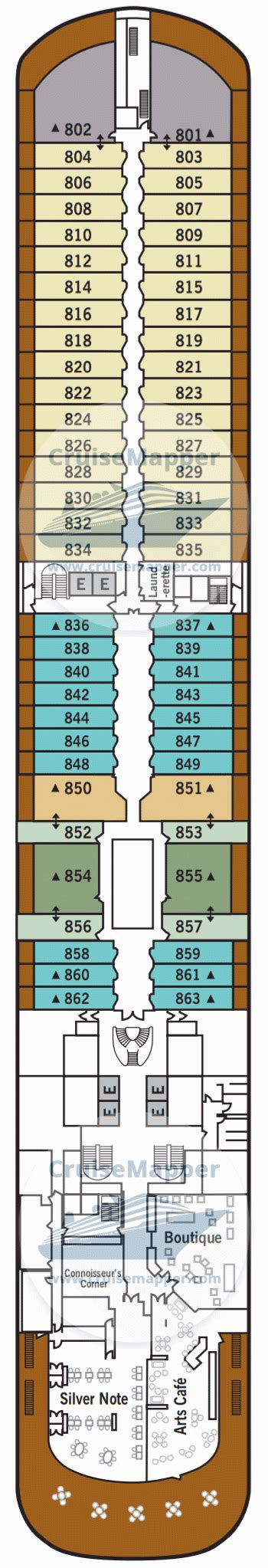 Silver Spirit deck 8 plan | CruiseMapper