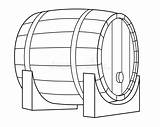 Wooden Keg Lying On Stand  Vector Linear Element For Coloring Logo Or sketch template