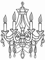 Antique chandelier A Black And White drawing For coloring  Premium AI sketch template