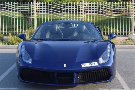 Rent Ferrari 488 Spider Blue in Dubai - Big Boss Luxury Car Rental