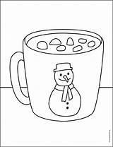 Hot Cocoa Mug Coloring Page Pages For Free Sketch sketch template