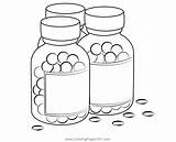 Medicine Bottles Coloring Page For Kids  Free Health Printable sketch template