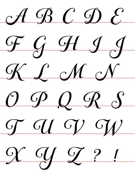 Cursive Letter Stencils Printable