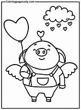 Pink Pig Coloring Page Pages sketch template