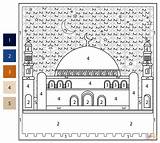 Mosque Color By Number  Free Printable Coloring Pages sketch template