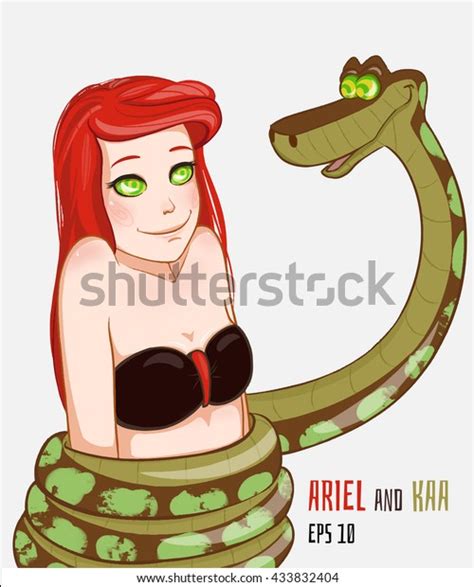 Beautiful Ariel Hypnotized By Snake Kaa Stock Vector (Royalty Free ...