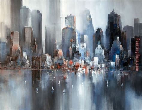 Abstract art painting, Cityscape art, Painting