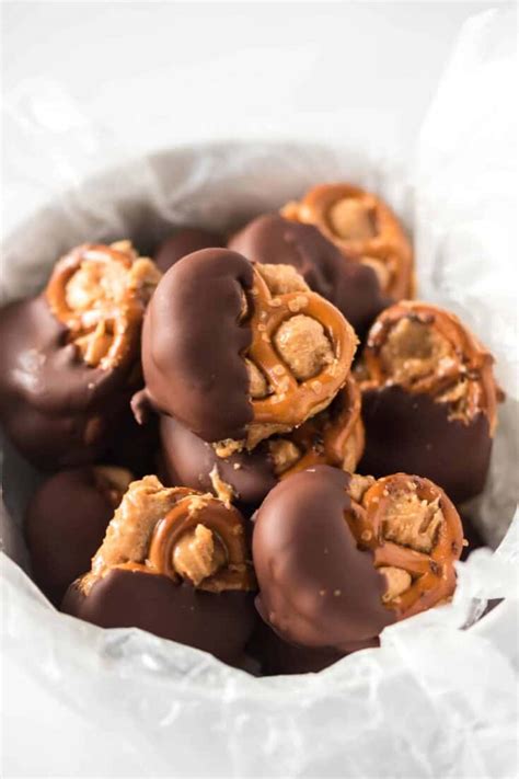 Chocolate Dipped Peanut Butter Pretzels - Build Your Bite