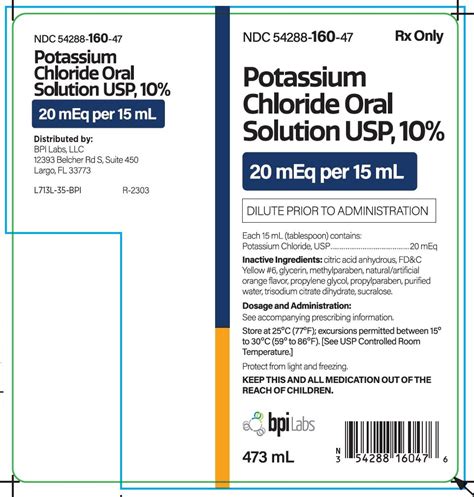 Potassium Chloride Oral Solution: Package Insert - Drugs.com