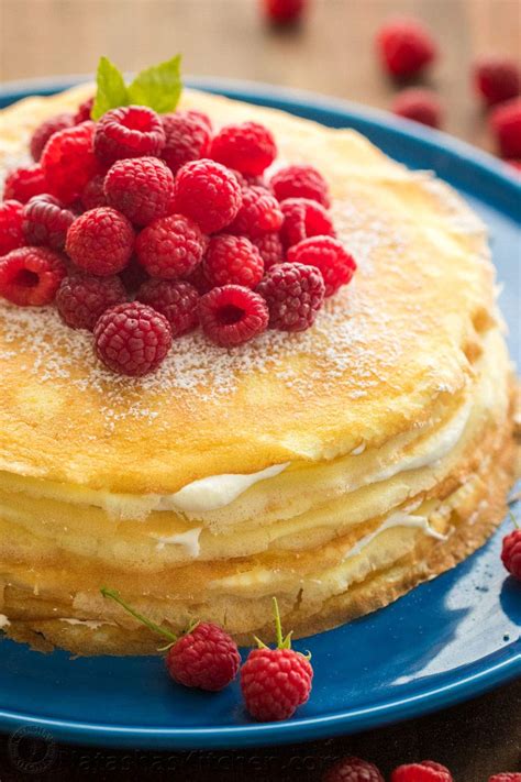 Gluten-Free Buttercream Crepe Cake with Lemon Curd Topping - Lauren Kelly Nutrition