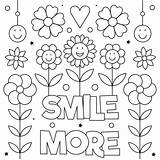 Premium Vector  Smile More coloring Page Black And White sketch template