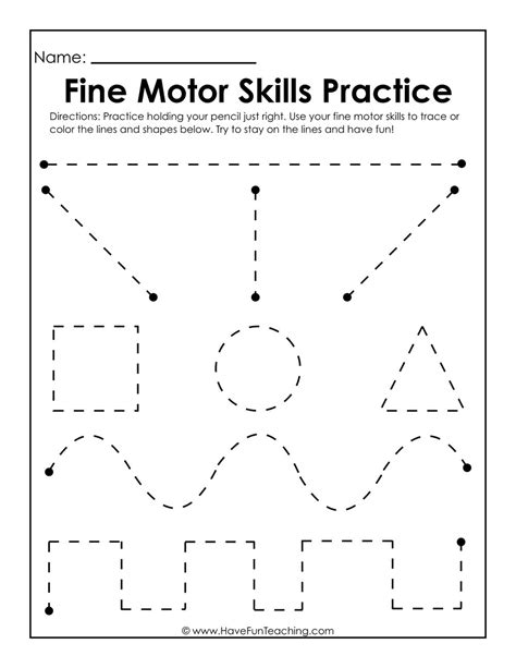 Fine Motor Skills Practice Worksheet - Have Fun Teaching | Preschool ...