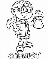 Chemist coloring page scientist Picture sketch template